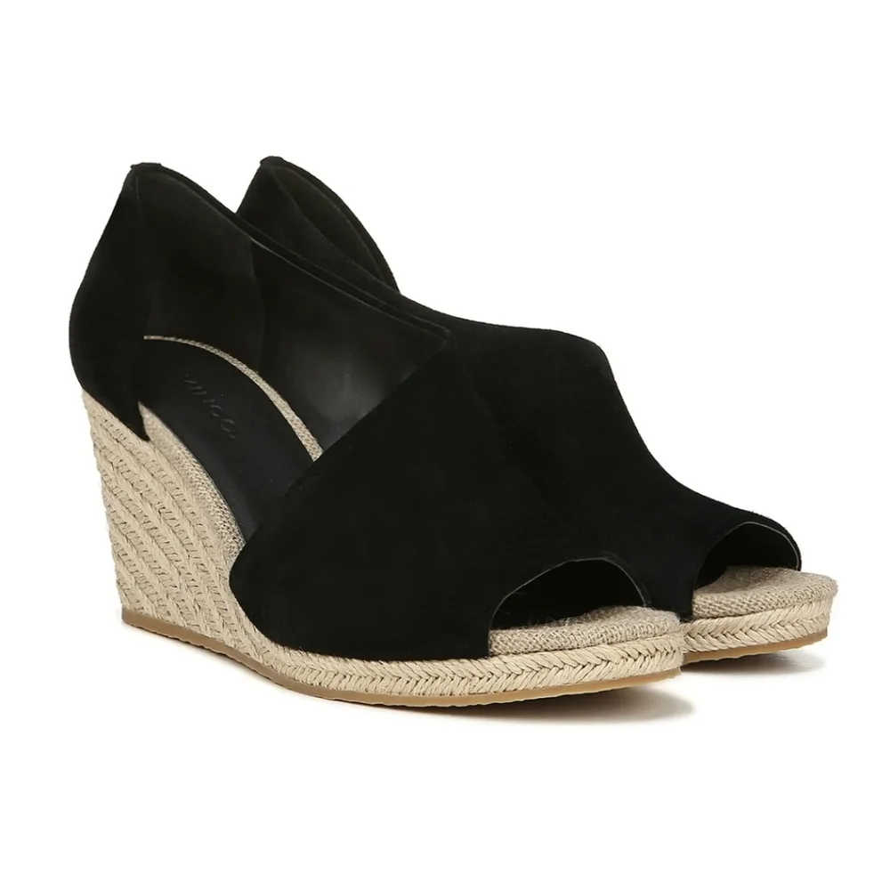 Vince | Sutton Espadrille Wedge Heel Sandal Black